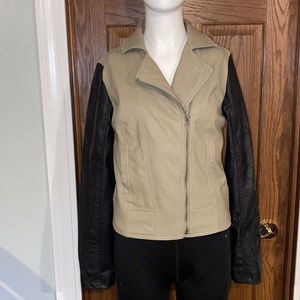 Jack BB Dakota PU Leather Moto Tan/Black Jacket
